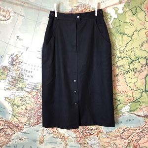 Vintage 70s High Waisted Italian Wool Skirt